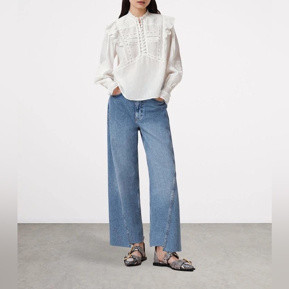 All Saints Tops - All Saints Heather Lace Trim Top